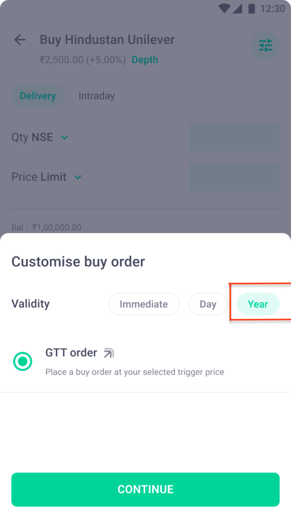 groww gtt order select year