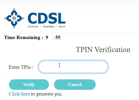 hdfc securities tpin verification