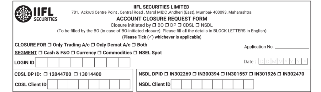 india infoline account closure