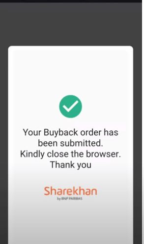 sharekhan buyback done