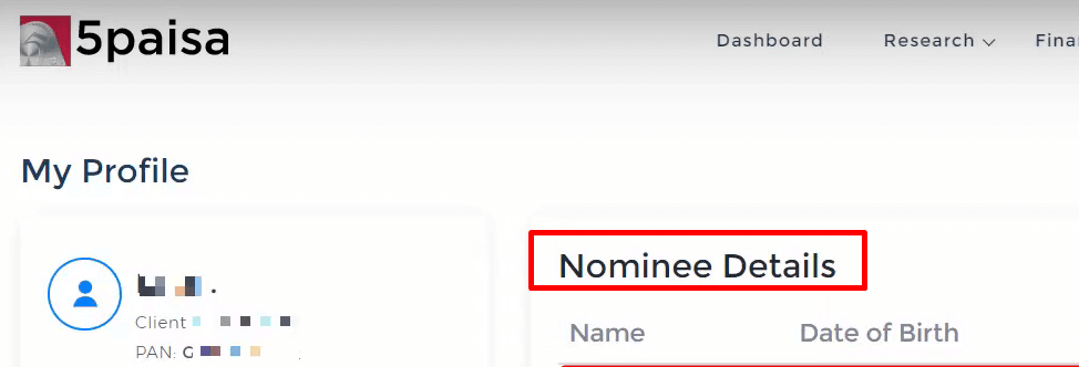 5paisa add nominee select nominee details